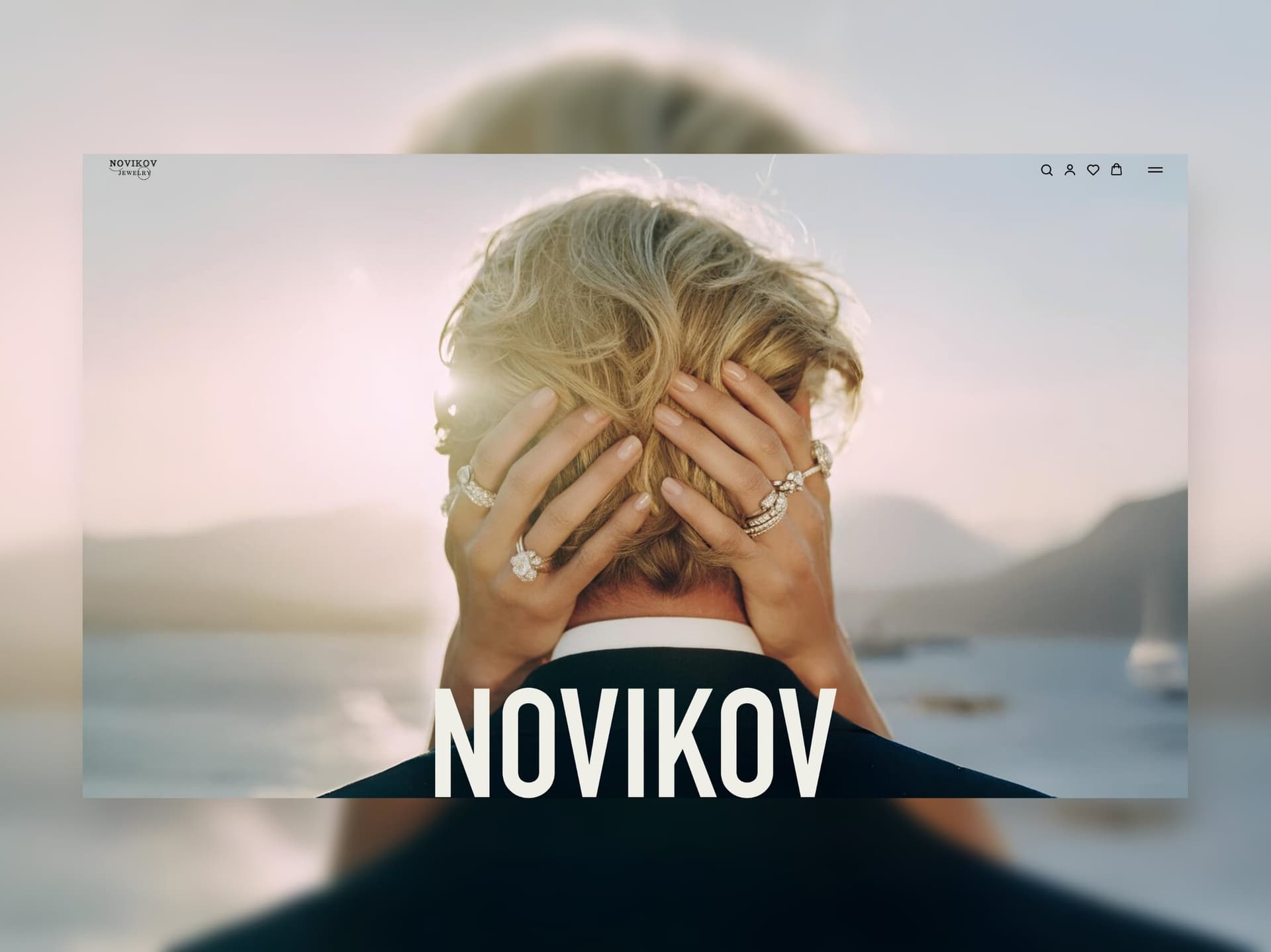 Головний екран преміального сайту ювелірної майстерні Novikov, розробка інтернет-магазинів Alex DSGN