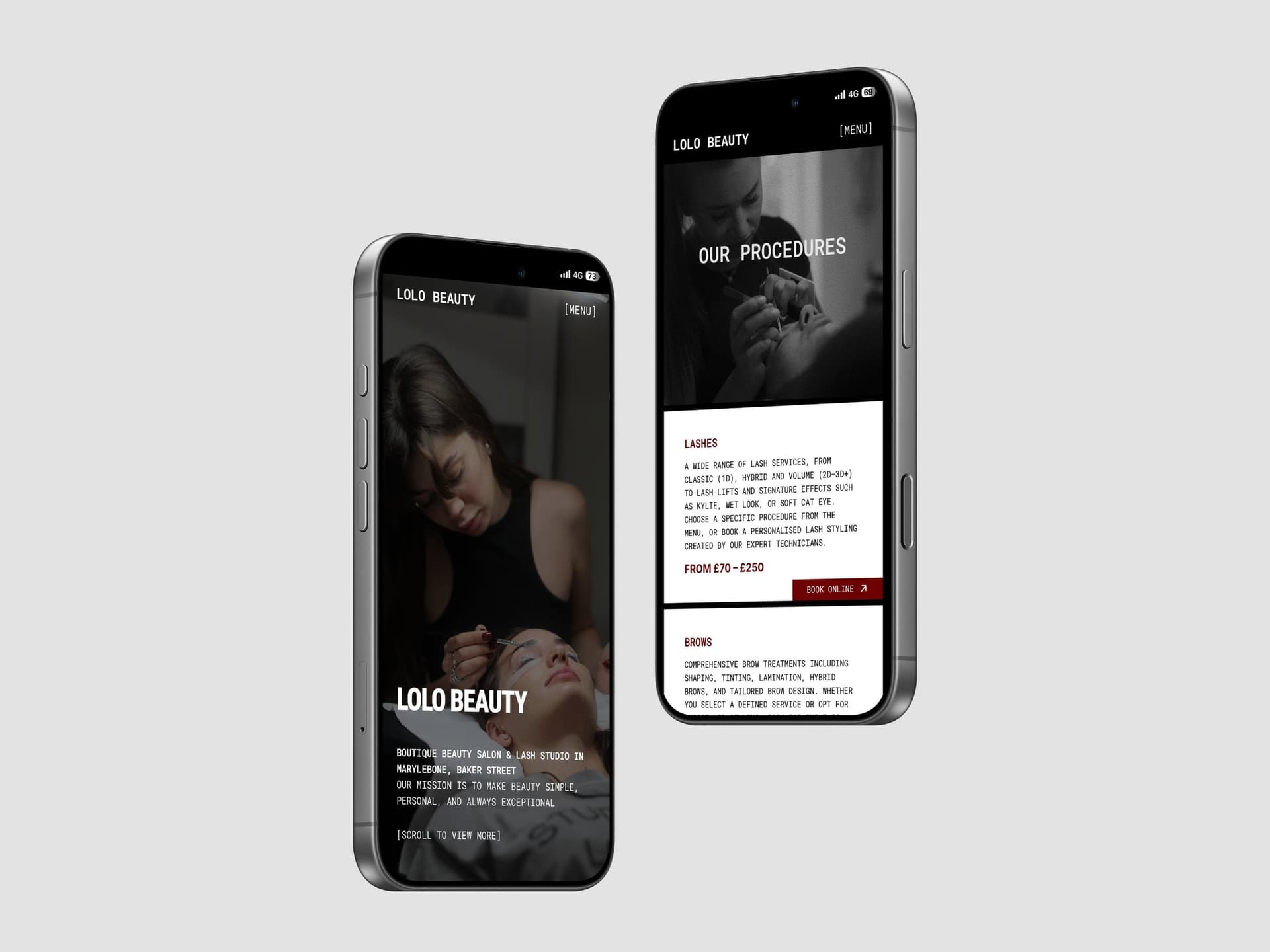 Сучасний UI/UX дизайн з відео-фоном для салону краси, розробка корпоративного сайту.
