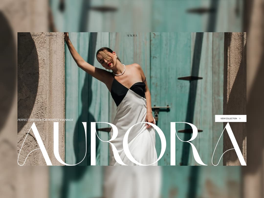 Головний екран інтернет-магазину одягу Aurora Dubai, розробка e-commerce сайту під ключ від Alex DSGN